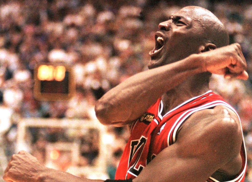 1996-97 Michael Jordan NBA Finals Game Worn Jersey. A fifth World, Lot  #19881