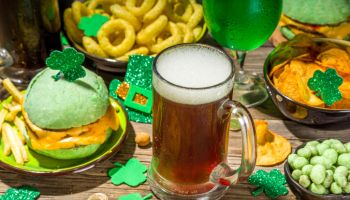 St Patrick`s holiday party food and beer
