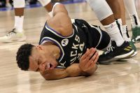 Giannis Antetokounmpo left the first-round of the playoff game after a serious and scary back injury during the first quarter. Kevin Love