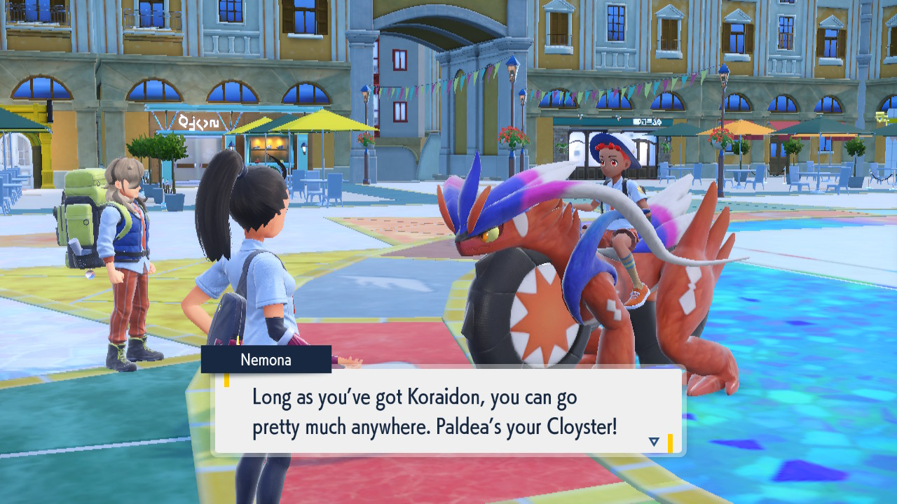 Screenshot of Pokémon Scarlet and Pokémon Violet of gameplay on the Nintendo Switch system.