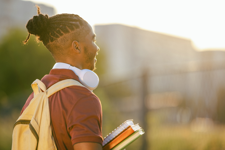 Student looking at the distance