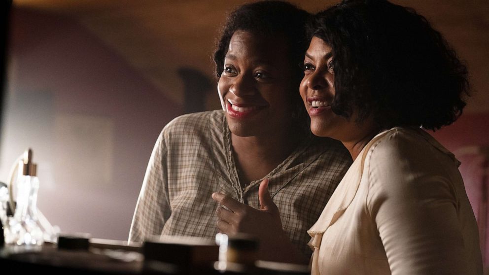 Fantasia Barrino as Celie and Taraji P. Henson as Shug Avery in Warner Bros. Pictures' bo"The Color Purple."