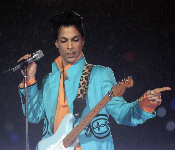 US musician Prince performs during half-...