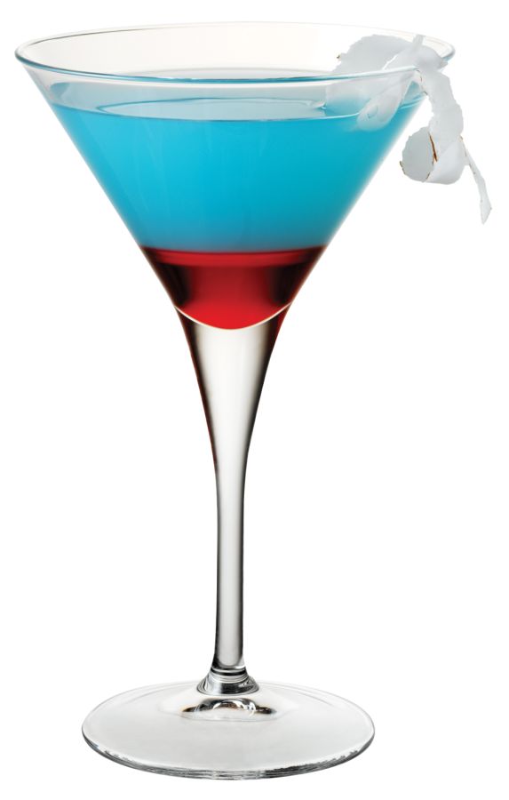 Red, White, and Hpnotiq Blue Martini