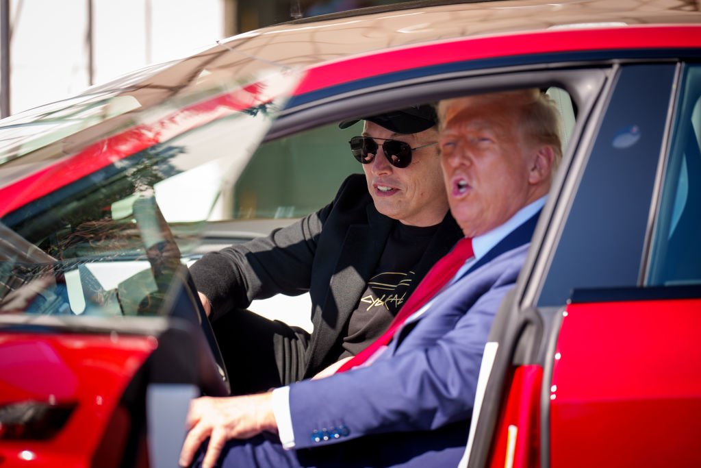 President Trump Speaks Alongside Tesla Vehicles At The White House