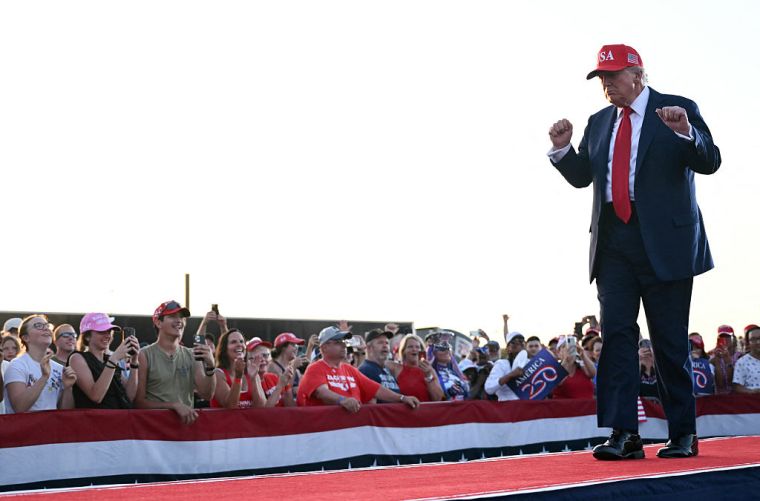 Trump breaks out his fists for 'Salute To America.'