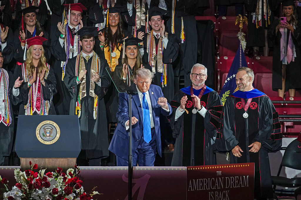 Trump danced during the University Of Alabama commencement ceremony.