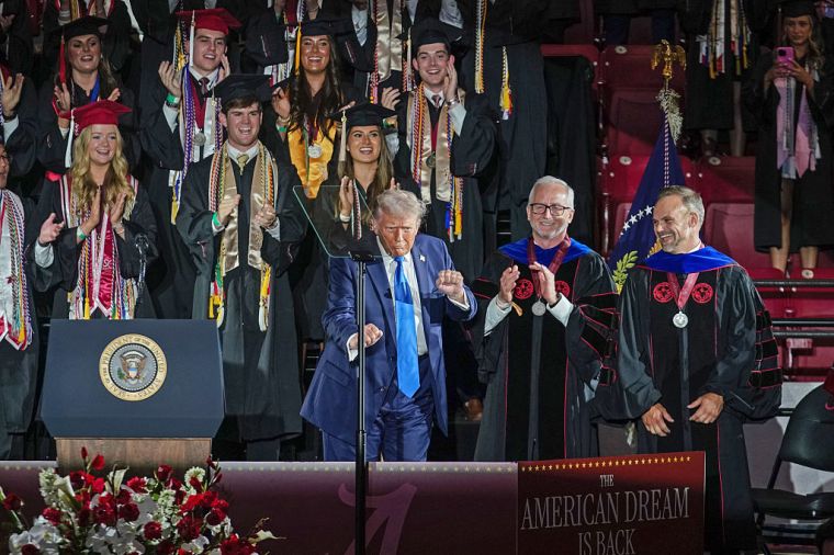 Trump danced during the University Of Alabama commencement ceremony.
