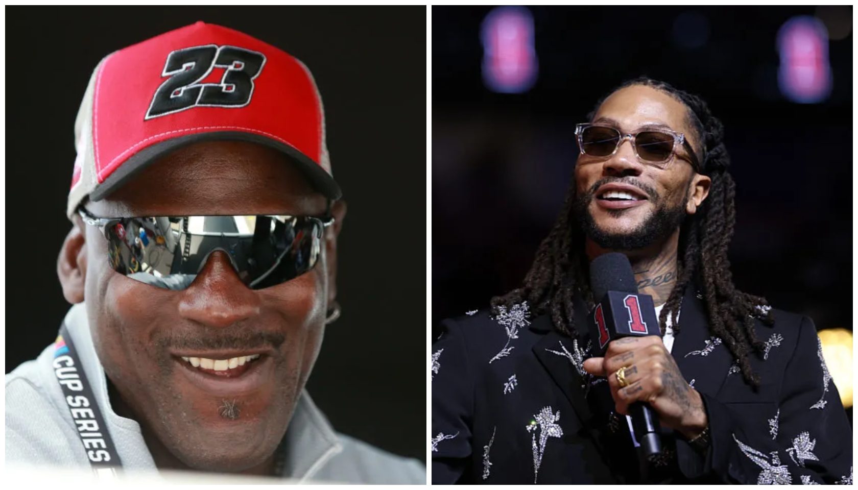 Michael Jordan Honors Derrick Rose At His Chicago Bulls Jersey Retirement Ceremony