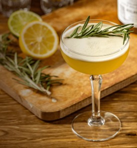 Smoked Rosemary Whiskey Sour