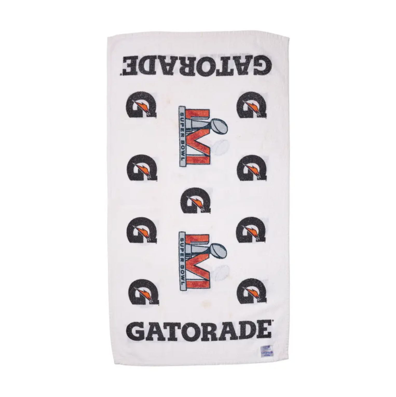 Gatorade logo and text on a white towel or cloth.