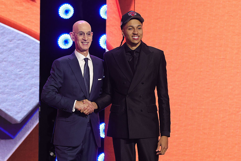 Cameron Carr and NBA Commissioner Adam Silver on draft night | Jun 23, 2026