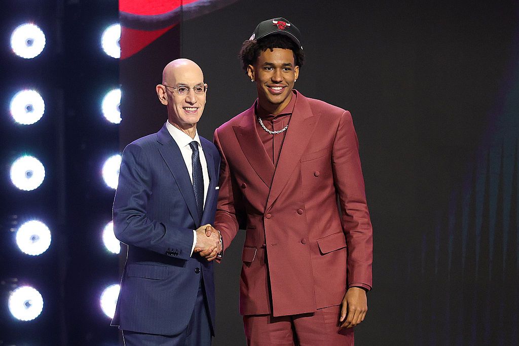 Dailyn Swain and NBA Commissioner Adam Silver 