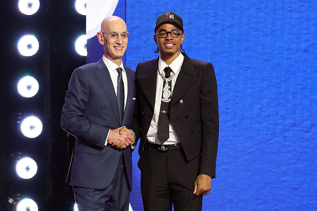 Labaron Philon Jr. and NBA Commissioner Adam Silver 
