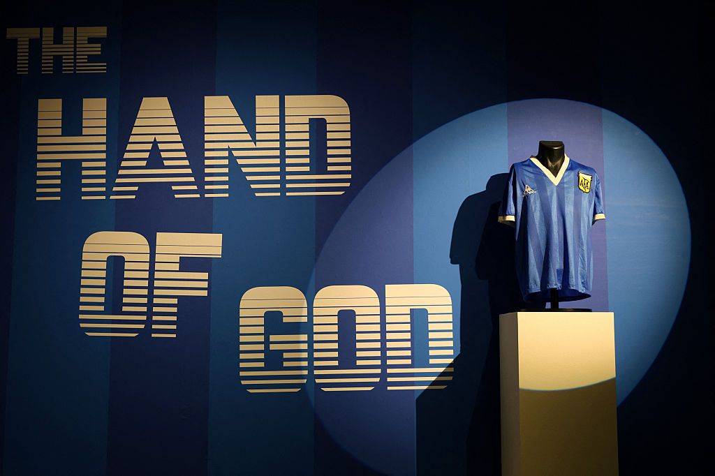 BRITAIN-FBL-WC 1986-ARG-ENG-MARADONA-SHIRT-AUCTION