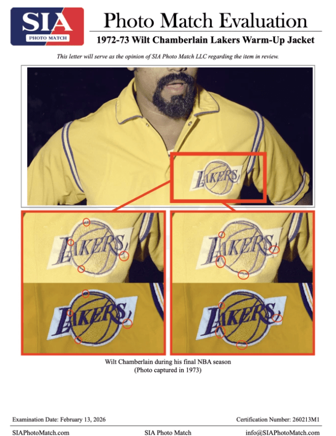 Yellow Lakers warm-up jacket with Lakers logo on front and back
