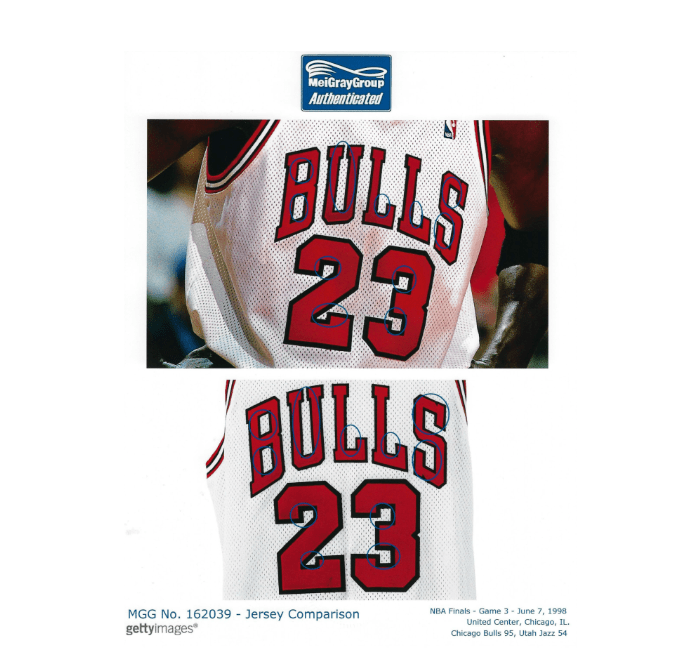 Two basketball jerseys with the text "BULLS 23" visible.